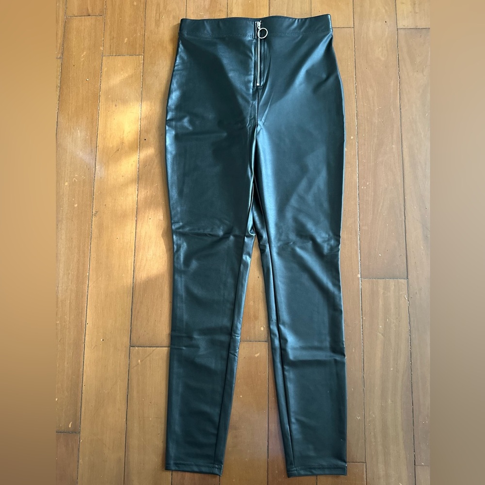 Wild Fable (Target) Black faux leather leggings with zip detail